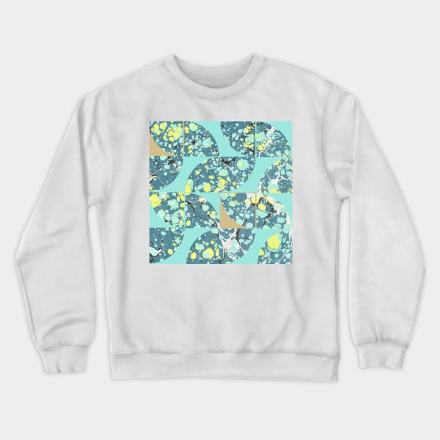 Abstract Marbled Paper Circles #4 Crewneck Sweatshirt by MarbleCloud